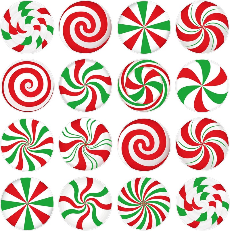 TREWAVE Winter Christmas Peppermint Candy Cutouts Christmas Bulletin Board Decorations Classroom Winter Holiday Cut-Outs Home School Bulletin Board Stickers for Wall Window - Image 1